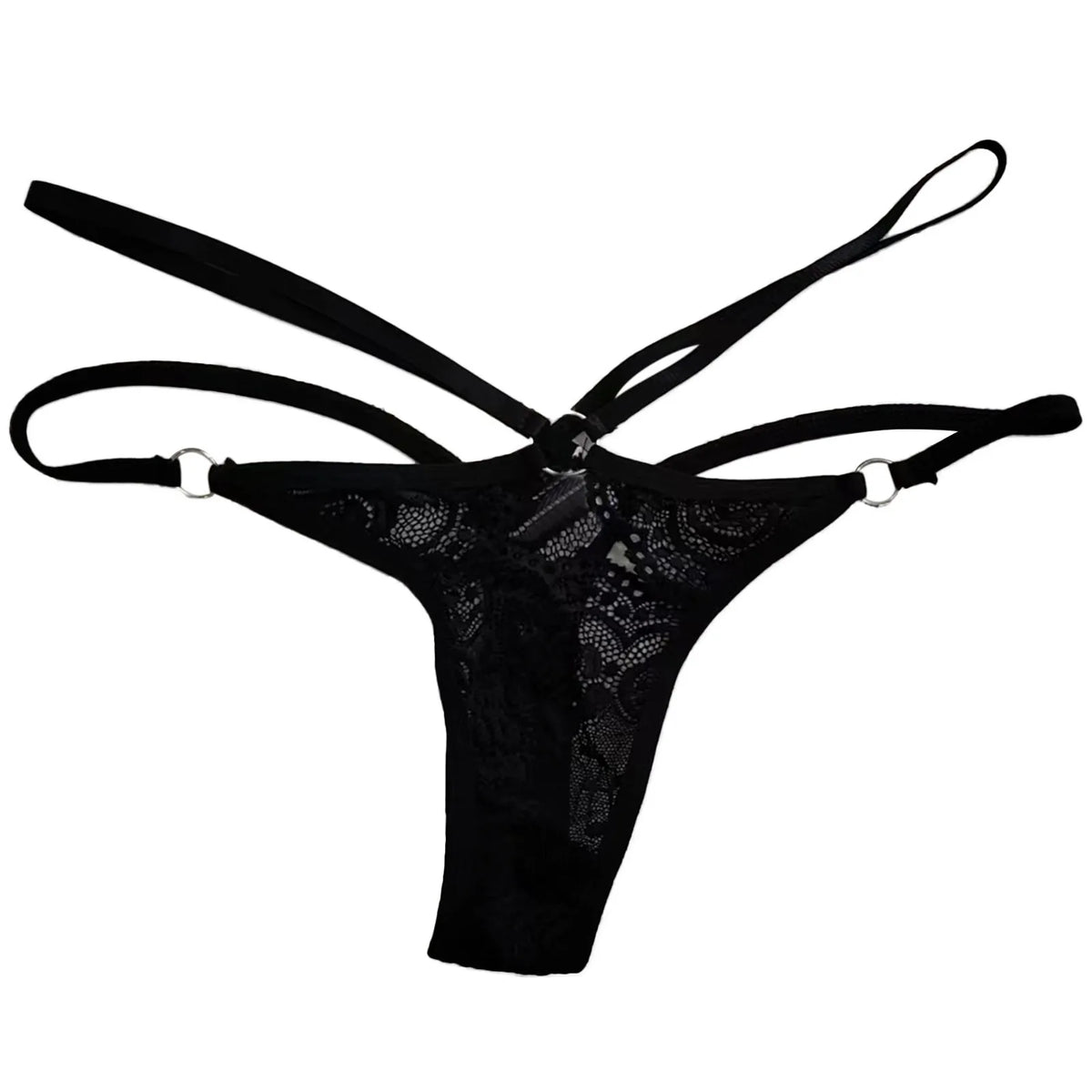 Women Sexy Panties Hollow Out Lace Floral Ladies Briefs Low Waist Double Straps Female Underpants Sexy Thongs Womens Lingerie