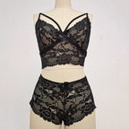 Sexy Adult Plus Size Lingerie Set Women's Push Up Corset And Thong Set Lace Floral Bralette Solid Sexy Underwear Woman LenceríA