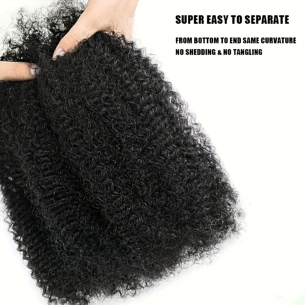 Afro Kinkys Bulk Synthetic Hair for Dreadlock Extensions Loc Repair Braiding Twist Tight Afro Kinky  Synthetic Hair for Loc