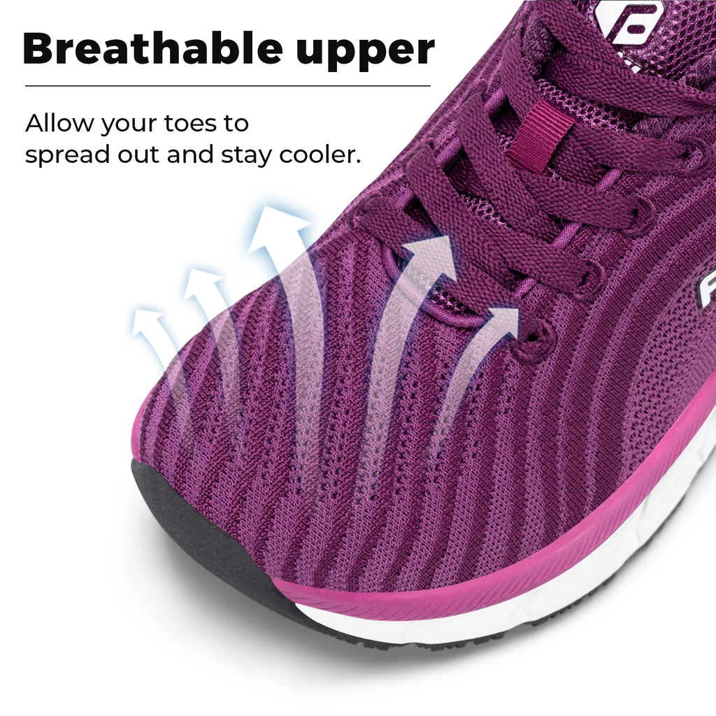 FitVille Wide Toe Box Shoes For Women Breathable Wide Fit Running Shoe Lightweight for Swollen Feet with Cushioned Relief Pain