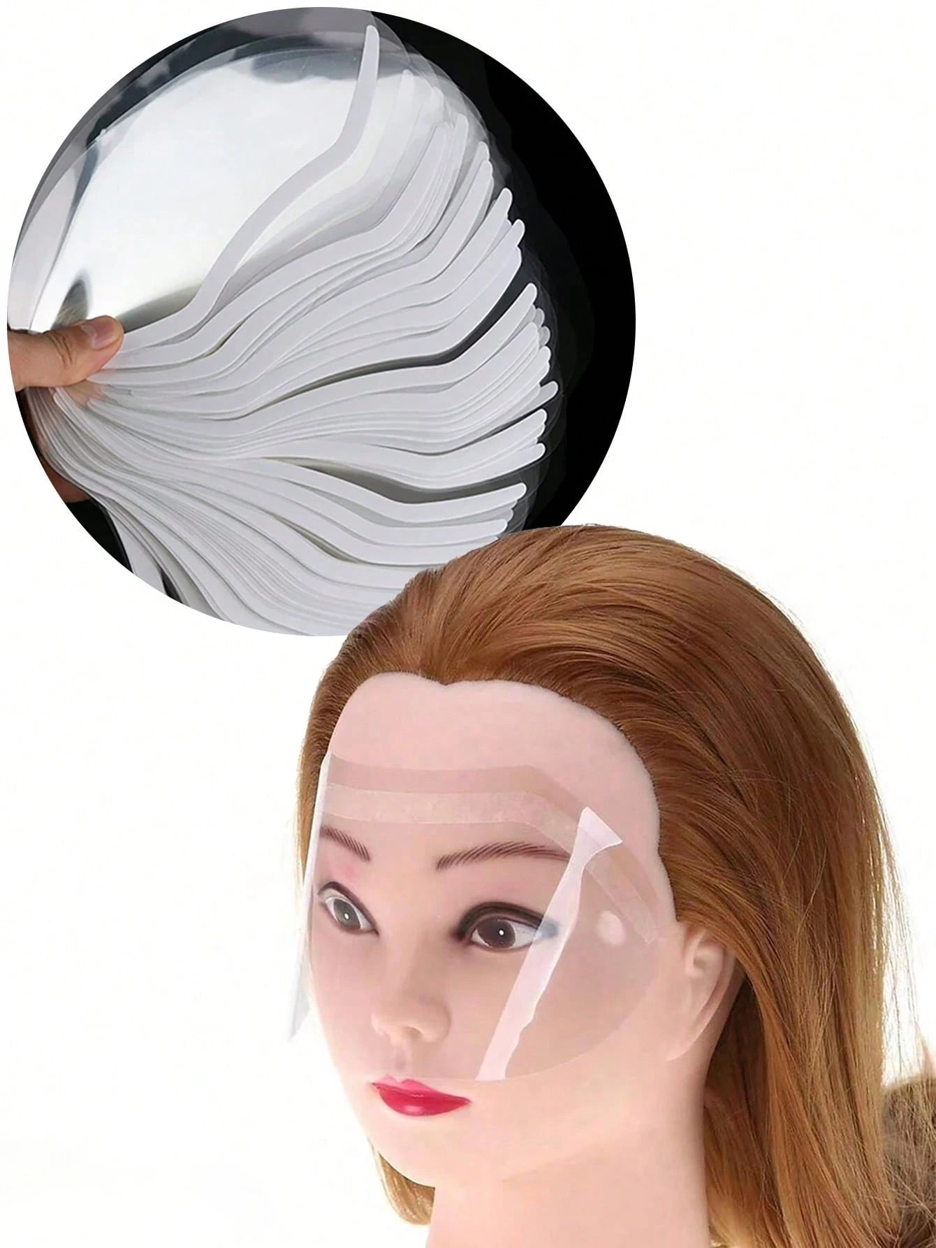 50 Disposable Hair Salon Protective Face Shields, Transparent Eye Protection Suitable for Bangs Trimming and Hair Spray Application, Waterproof Face Shields Suitable for Micro-Needle Embroidery and Makeup, Professional Hairdr