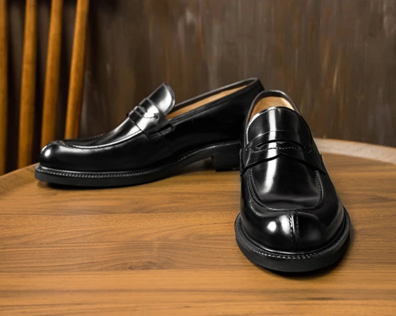 Men's Shoes Business Casual Leather Shoes Genuine Leather Comfortable Soft Sole Low Cut Loafers British Style