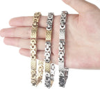 Stainless Steel Byzantine Link Chains Bangle Bracelets for Male Men Cross Chain Bracelet Hip Hop Trendy Wrist Jewelry Gift