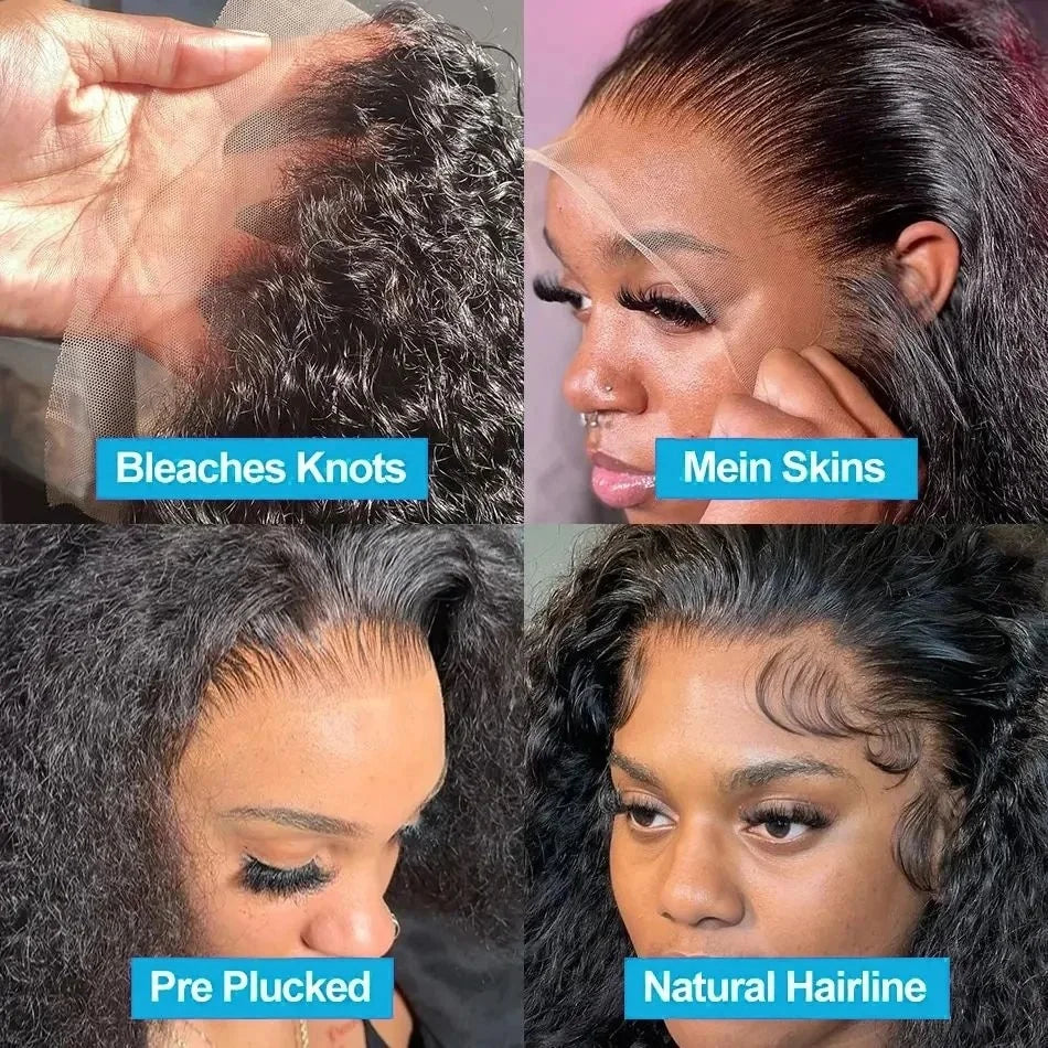 250 Density Deep Wave Loose Wig 40 Inch Hd Transparent Brazilian Curly 13x4 13x6 Pre Plucked Lace Front Wig Human Hair For Women