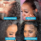 250 Density Deep Wave Loose Wig 40 Inch Hd Transparent Brazilian Curly 13x4 13x6 Pre Plucked Lace Front Wig Human Hair For Women