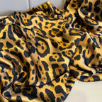 Spring Autumn Leopard Silk Scarf Women's Luxury Design Smooth Scarf Soft Shawl Beach Sun Protection 80x180cm Foulard Bandana