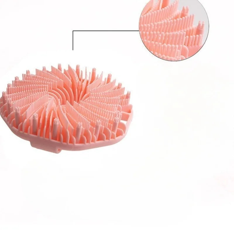 1pc Silicone Bath Brush Polygon Bath Rub Back Brush Exfoliating Massage Brush Bath Sponge Body Washing Tools Cleaning Tools