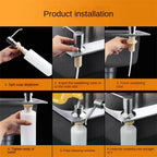 Stainless Steel Sink Soap Dispenser Liquid Soap Bottle Manually Pressing Soap Lotion Dispenser Kitchen Accessories 350ml