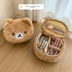 Plushes Makeup Case Anime Relaxed Bear Cosmetic Bag Women Jewelry Storage Pouch Girl Organizer Handbags Gift Hot Sales