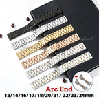 Arc Stainless Steel Strap for Tissot WatchBand 12/14/16/18/21/24mm 20mm22mm Curved Universal for Longines Wrist Butterfly Buckle