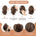 Synthetic Diy Claw Clip In Ponytail Hair Extensions Hairpiece Hair Bun Fake Black Blonde Natural Hair False Pigtail for Women