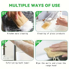 1/6pcs Natural Loofah Exfoliating Sponges - Gentle Body Scrubber for Shower & Bath, Bamboo Fiber Cleaning Pads