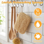 6pcs Natural Loofah Sponge for Deep Exfoliation, Gentle on Skin & Renew Skin, Bamboo Fiber Body Scrubber for Adults, Shower