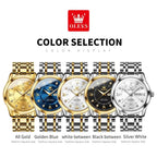 OLEVS Quartz Watch for Men Luxury Diamonds Gold Watch Waterproof Luminous Stainless Steel Business Men's Quartz Watch Mens Watch
