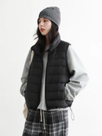 CHIC VEN New Women Down Coats Sleeveless Lightweight 90 White Duck Down Stand Up Collar Female Down Vest Autumn Winter 2026