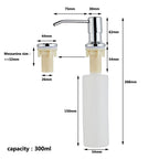 Soap Dispenser for Kitchen Sink Golden Brushed Black Stainless Steel Countertop Dish Sink Detergent Dispenser Pump Bathroom