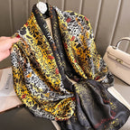 2022 Luxury Brand Women Silk Scarf Designer Plaid Summer Beach Shawls and Foulard Wrap Scarves Female Pure Silk Sjal Hijab New
