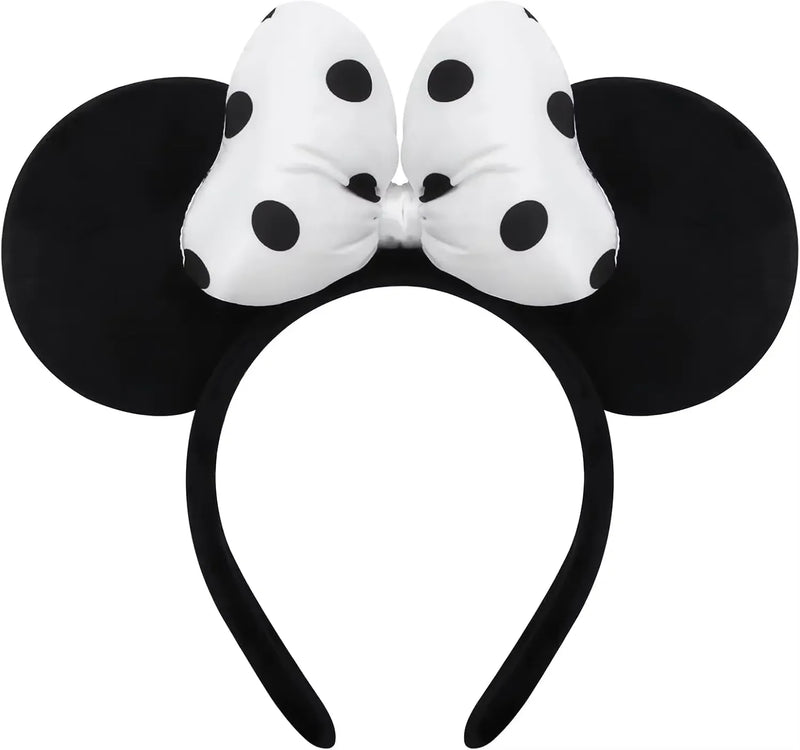 Handmade Mouse Ears Headband for Women and Ladies, Polka Dot Bow Mini Ears Costume Accessories
