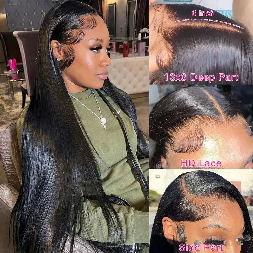 Straight Lace Front Wigs Human Hair 13X6 Hd Lace Frontal Wig 13X4 Bone Straight Human Hair Wigs Hair Accessories For Women