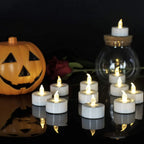 24/48pc Flameless Led Tea Lights with Timer 6 Hours On and 18 Hours Off in 24 Hours Cycle Automatically Flickering Candles Light