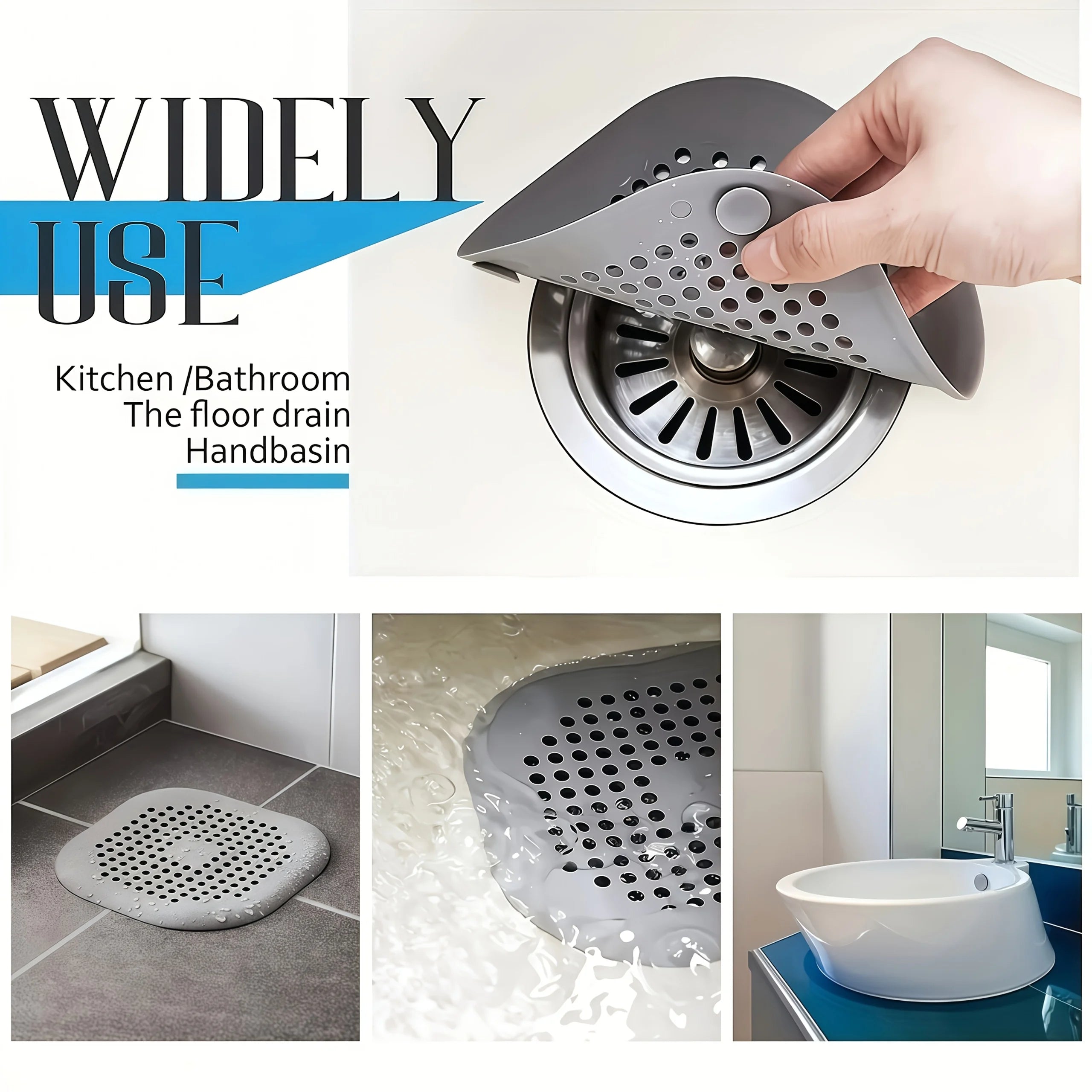 4-Pack Anti-Clogging Drain Strainers, Bathtub Shower Floor Drain Covers, Suitable for Kitchen, Bathroom Sink, Floor Drains