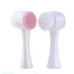 3D Double-sided Manual Facial Cleansing Brush Soft Silicone Bristles Deep Pore Cleansing Exfoliating Face Wash Brush Beauty Care