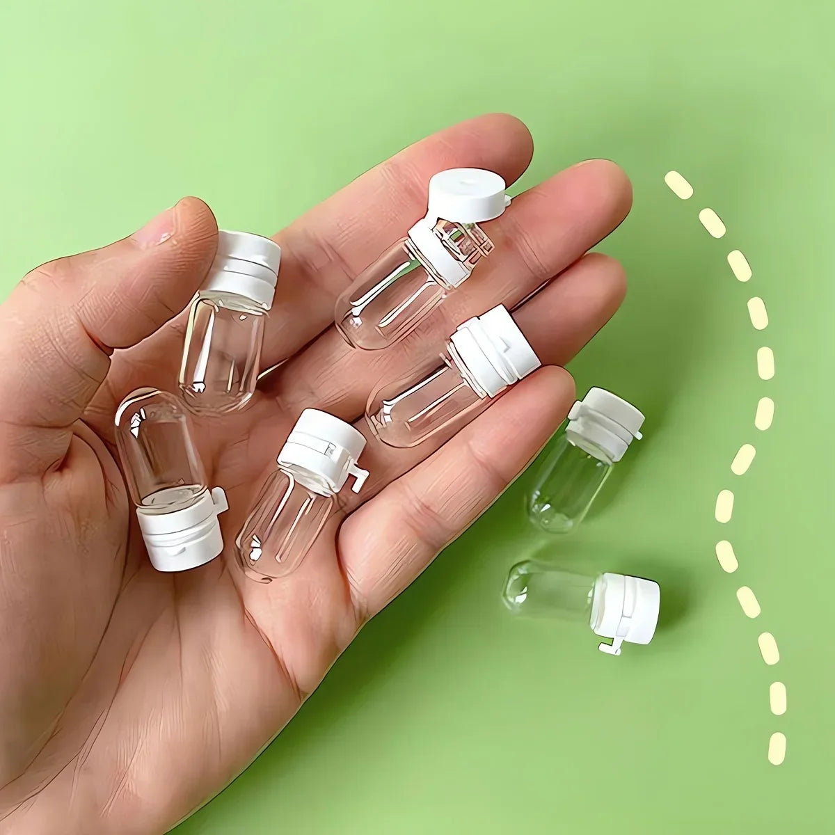 10pcs Clear Leak-Proof Travel Bottle for Makeup Remover & Lotion, Portable Dispenser with Flip-Top Essence Bottled Separately