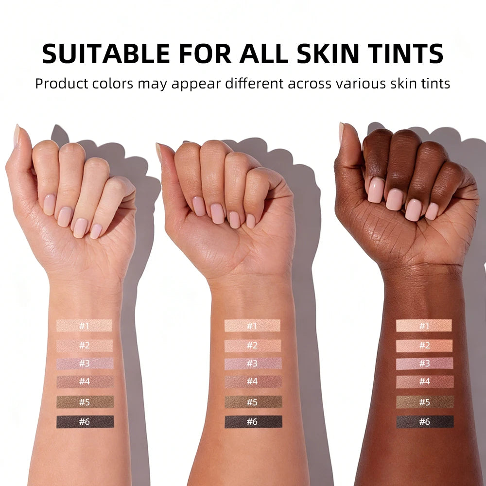 6 Colors Eyeshadow Palette Long-Lasting Rich Pigment Neutral Nude Tones Blendable Matte Shades Portable Daily Party Eye Makeup