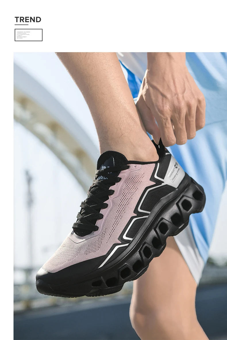 Men's Running Shoes Jogging Breathable Mesh Cushioning Non-Slip Outdoor Luxury Shoes Couple Trainer Race Sneakers Off-road Shoes