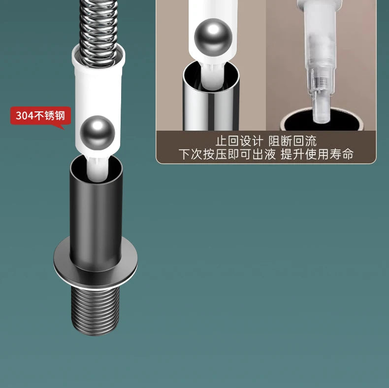 Kitchen Counrtertop Dishes Dispenser with Extention Tube Hand Press Soap Liquid Pump Plastic Soap Dispenser for Sink Accessories
