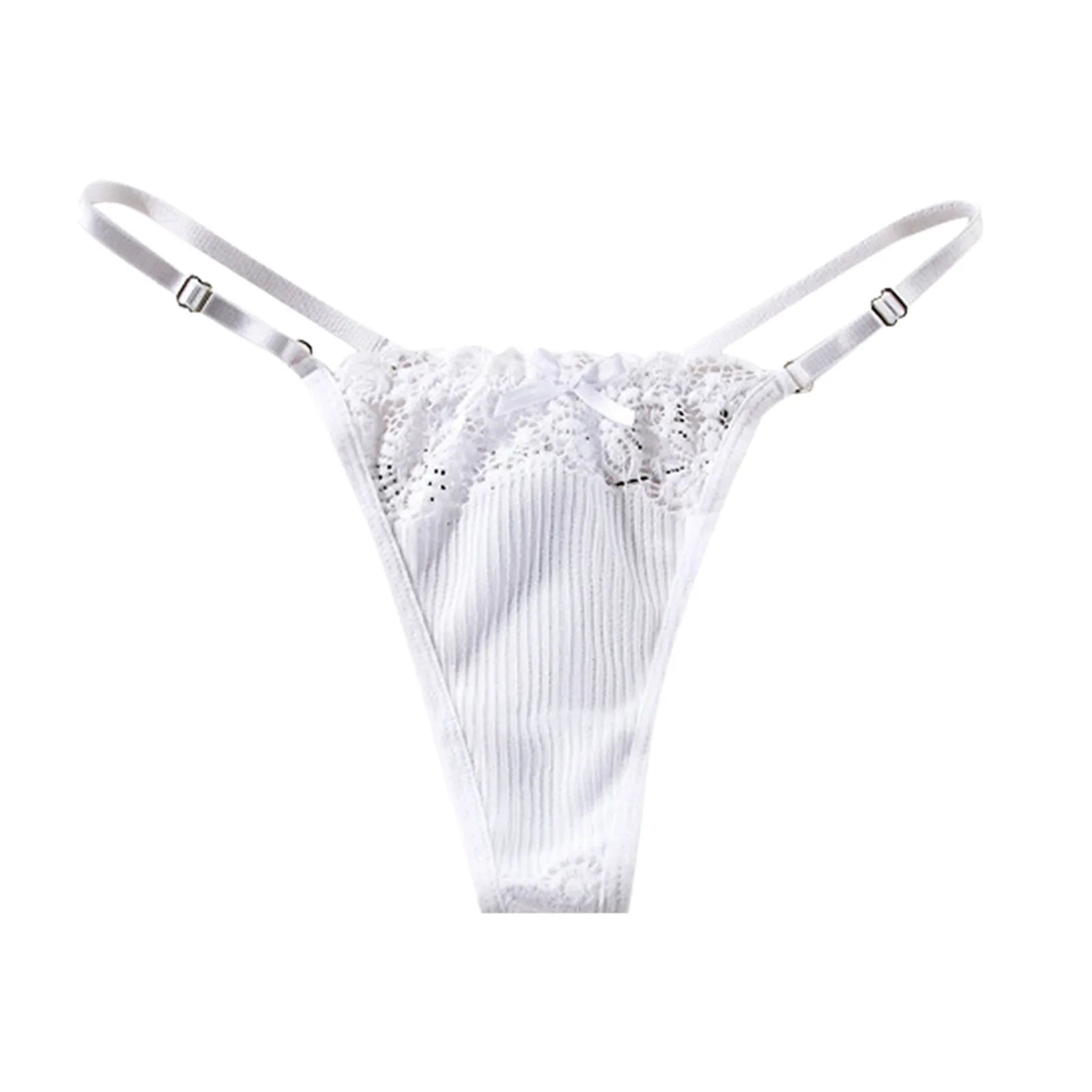 Lace G-String Sexy Lingeries For Women Thin Strappy Floral Hollow Out T-Back Female Temptation Intimates Solid Ribbed Undearwear