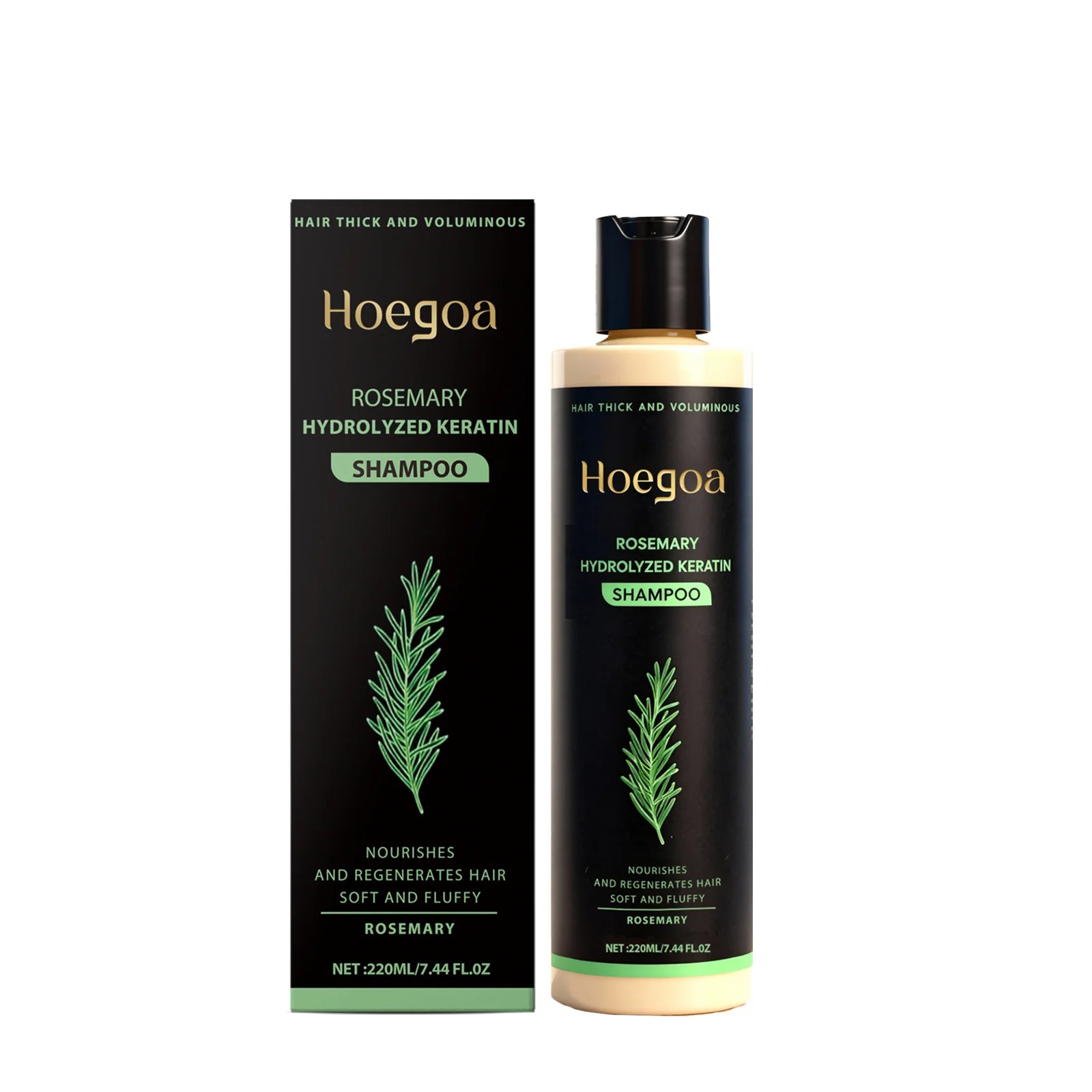 Hoegoa Rosemary Hydrolyzed Keratin Shampoo Strengthening Hair Cleaning Lightweight Hair Loss Treatment Hair Regrowth Shampoo
