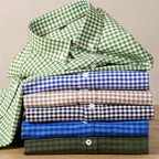 High Quality 100% Cotton Fashion Korena Popular Plaid Shirts for Men Slim Fit Formal Casual Shirt Trends Elegant Office Clothes