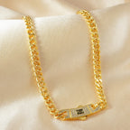 Middle Eastern Fashion Classic Punk Rock Cuban Chain Detachable Necklace Bracelet Earrings Jewelry Party Hip-Hop Festival Gift