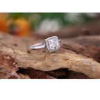 Trendy 925 Sterling Silver Wedding Engagement Finger Rings for Women  Simple Square Zircon Rhinestone Inlay Ring Jewelry Gift