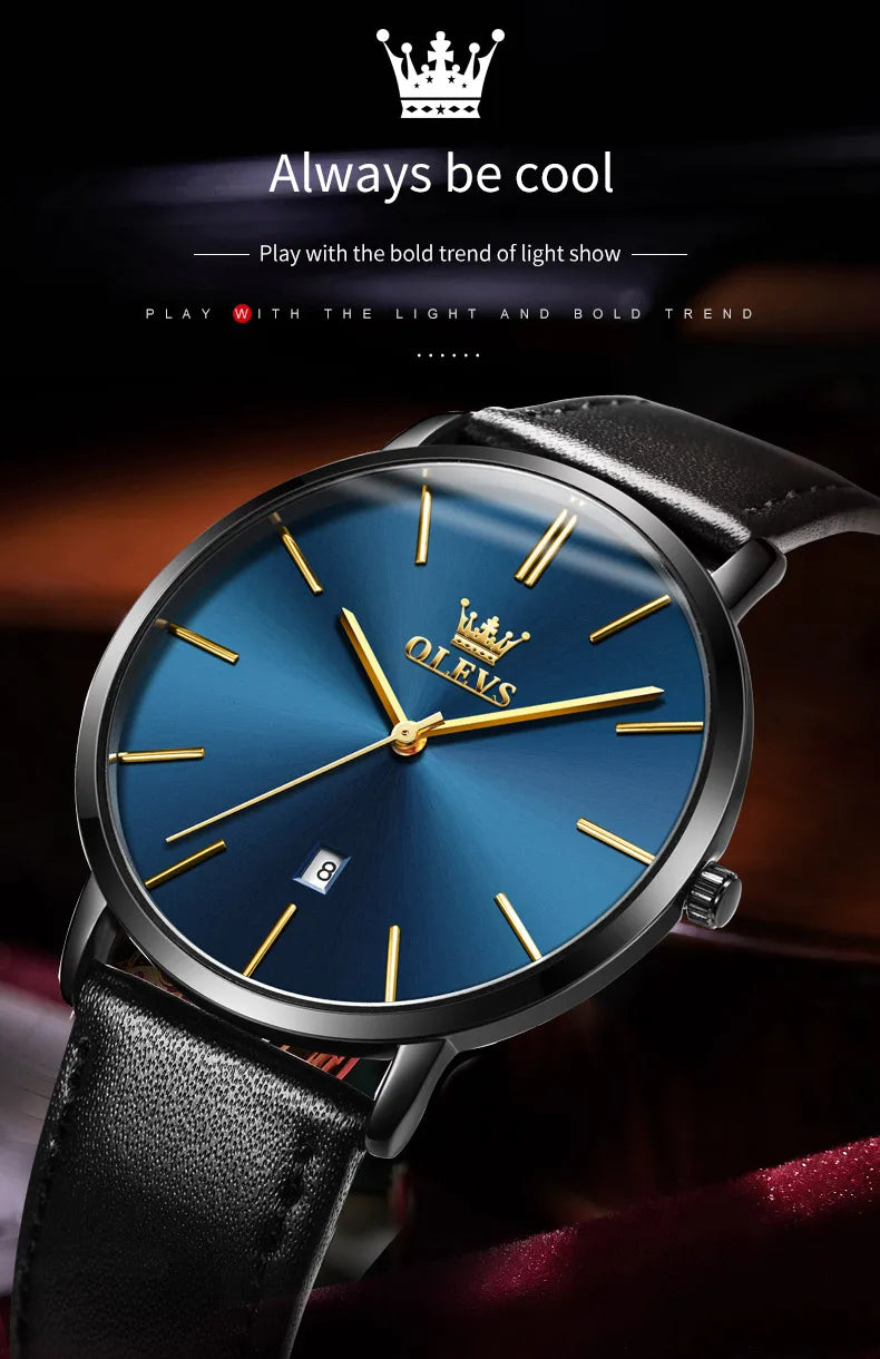 OLEVS 5869 Original Brand Fashion Men's Watch Simplicity Dial Trendy Quartz Watch Waterproof Date Milanese Mesh Belt  Wristwatch