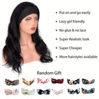 Body Wave Headband Wig Human Hair Wigs Put On And Go 200% Density Brazilian Hair Headband Wig Non Lace Front Human Hair Wigs