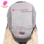 13x6 Lace Frontal Wig 1B 613 Ombre Blonde Full Lace Human Hair Wig Dark Roots Pre Plucked  Lace Front Human Hair Wigs for Women