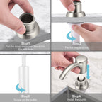 Samodra Nickel Soap dispenser Black Kitchen sink Counter Liquid Soap Dispenser Bottle kitchen accessories 350ml  Built in Pumps